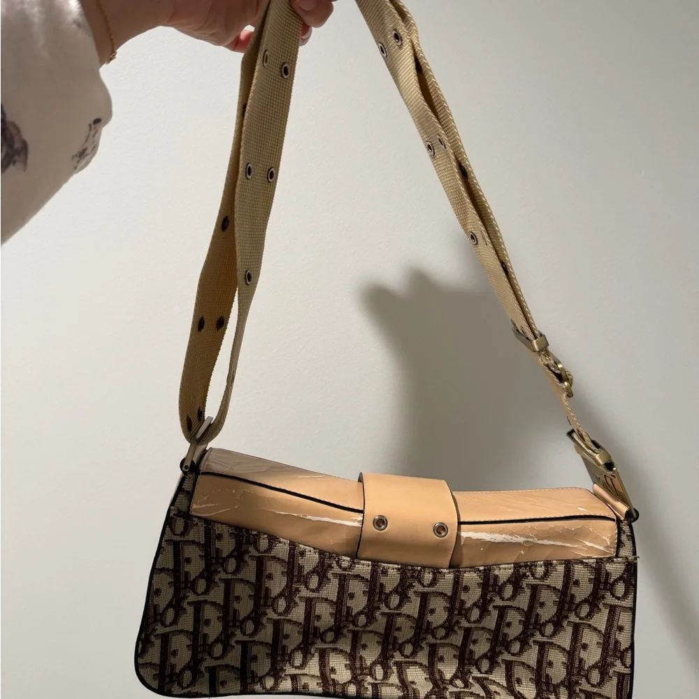 Dior Vintage Columbus Beige and Brown Shoulder Bag - Picture 3 of 6
